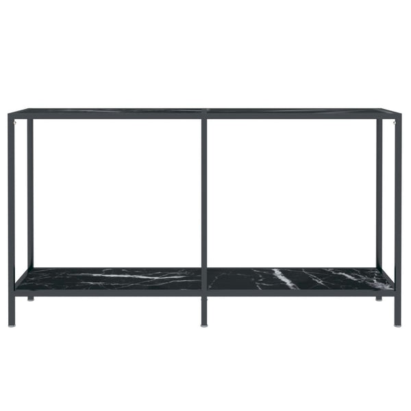 Console Table Black 140X35x75.5 Cm Tempered Glass Hall Tables
