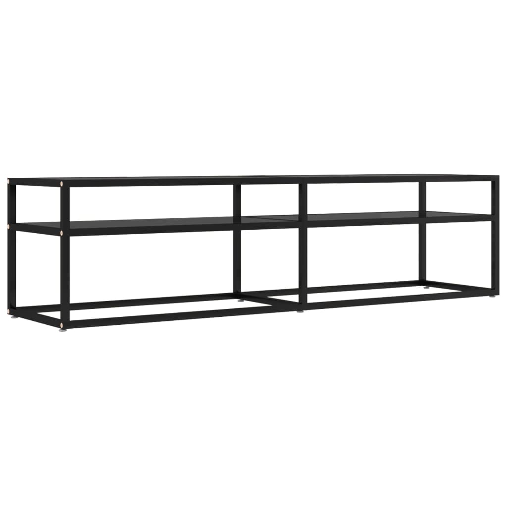 Tv Cabinet Black 160X40x40.5 Cm Tempered Glass Tv Stands & Entertainment Units