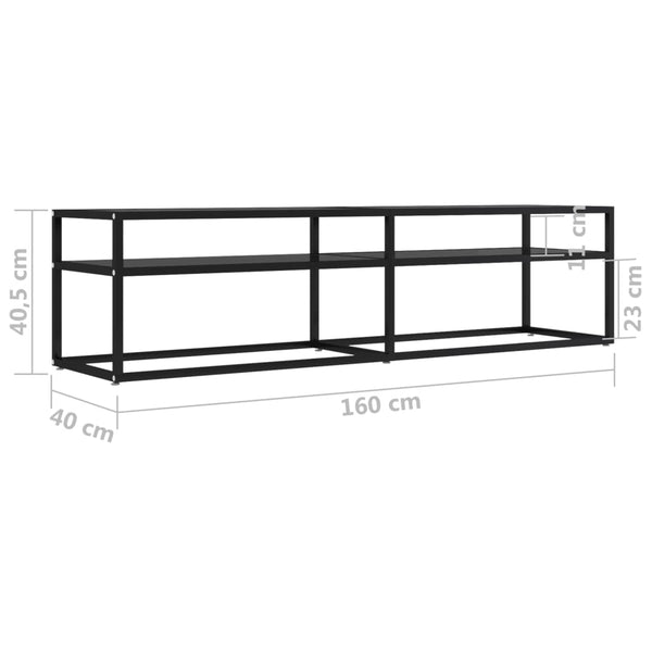 Tv Cabinet Black 160X40x40.5 Cm Tempered Glass Tv Stands & Entertainment Units