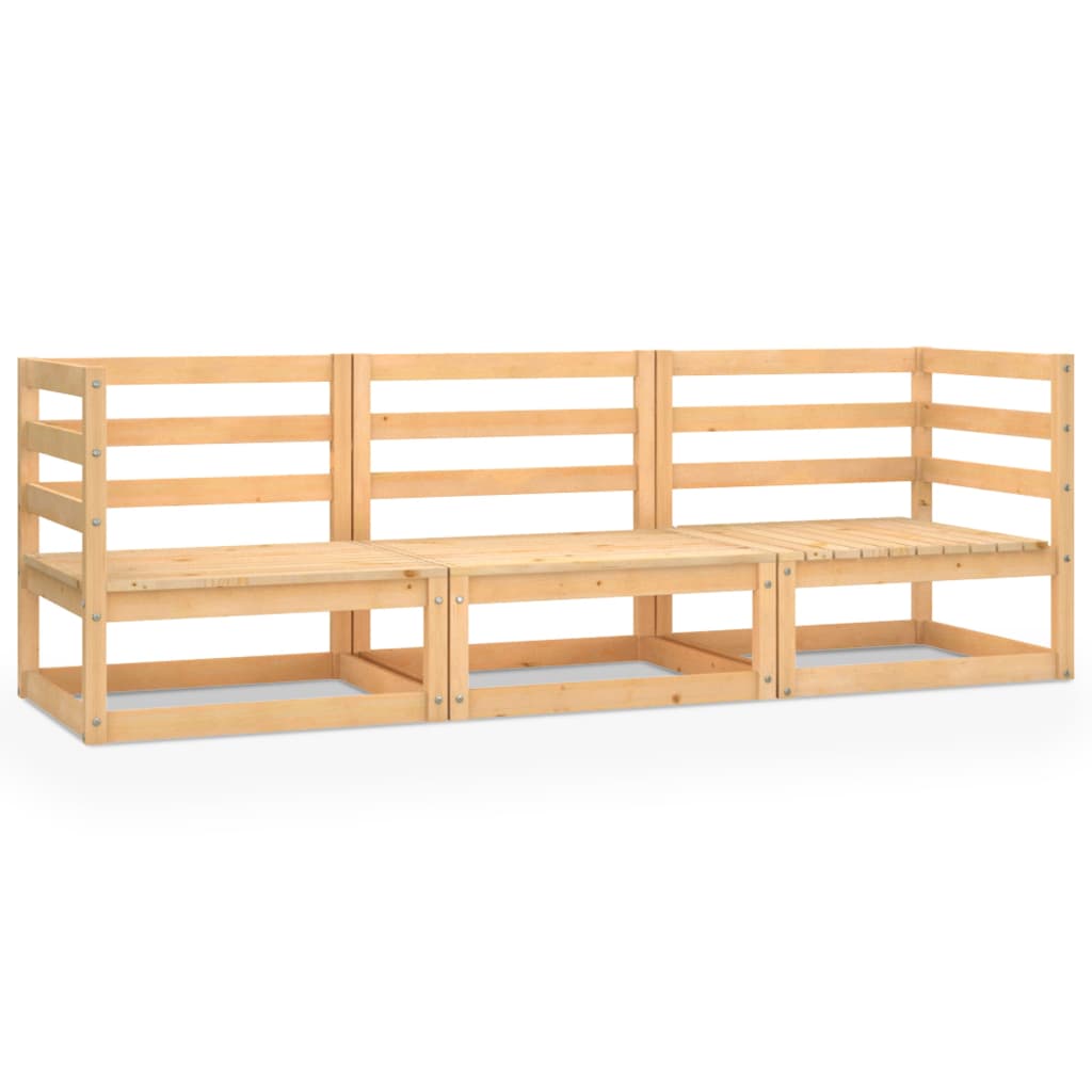 Garden 3 Seater Sofa Solid Pinewood Patio Furniture Sets