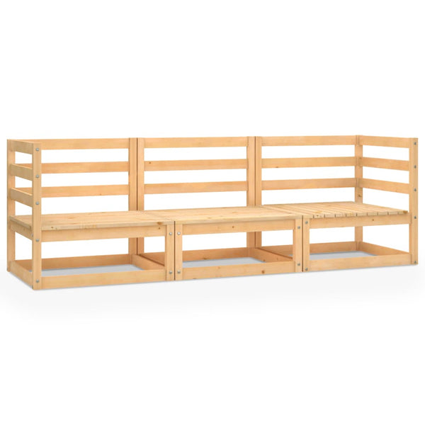 Garden 3 Seater Sofa Solid Pinewood Patio Furniture Sets