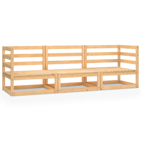 Garden 3 Seater Sofa Solid Pinewood Patio Furniture Sets