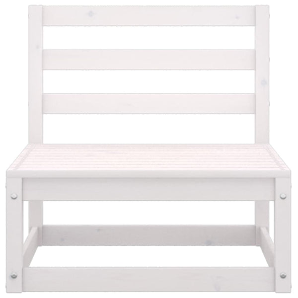 Garden 3 Seater Sofa White Solid Pinewood Patio Furniture Sets