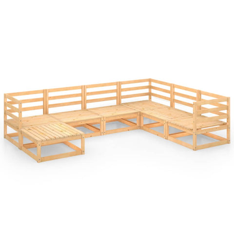 7 Piece Garden Lounge Set Solid Pinewood Patio Furniture Sets