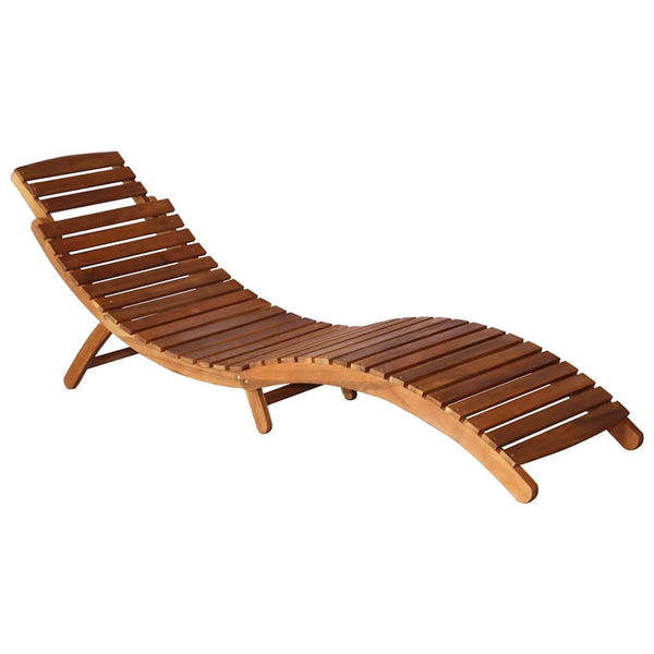 Vidaxl Sun 2 Pcs With Table And Cushions Solid Wood Acacia Loungers