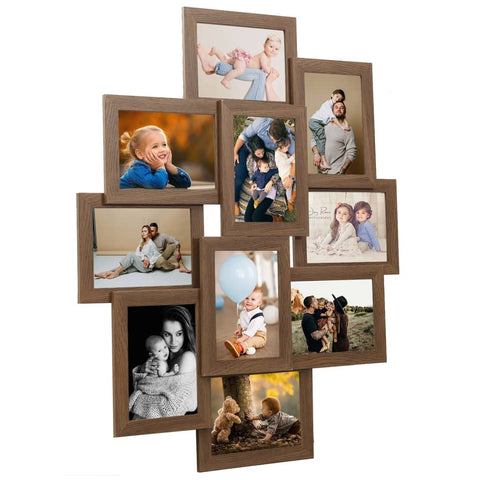 Collage Photo Frame For Picture 10 Pcs 13X18 Cm Light Brown Mdf Photo Frames