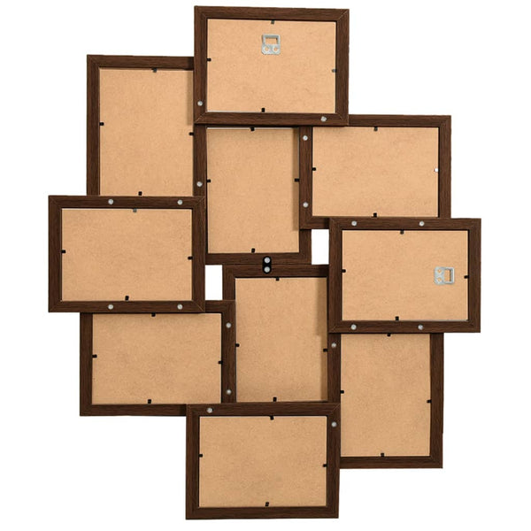 Collage Photo Frame For Picture 10 Pcs 10X15 Cm Dark Brown Mdf Photo Frames