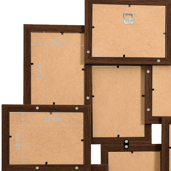 Vidaxl Collage Photo Frame Dark Brown Mdf For 10 Pictures 10X15 Cm Photo Frames