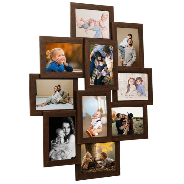Collage Photo Frame For Picture 10 Pcs 13X18 Cm Dark Brown Mdf Photo Frames