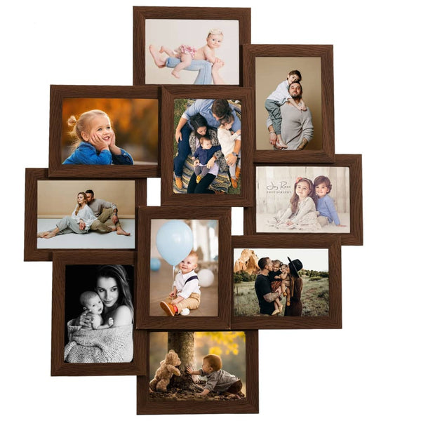Collage Photo Frame For Picture 10 Pcs 13X18 Cm Dark Brown Mdf Photo Frames