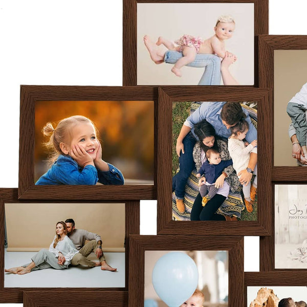 Collage Photo Frame For Picture 10 Pcs 13X18 Cm Dark Brown Mdf Photo Frames