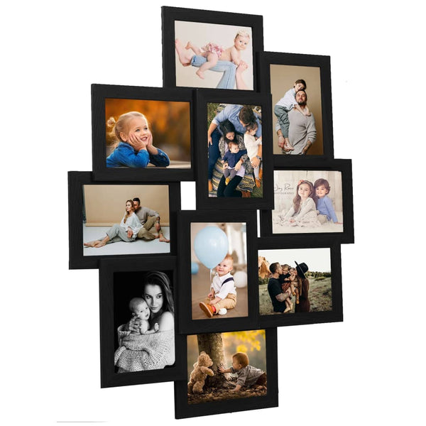 Vidaxl Collage Photo Frame For Picture 10 Pcs 10X15 Cm Black Mdf Photo Frames