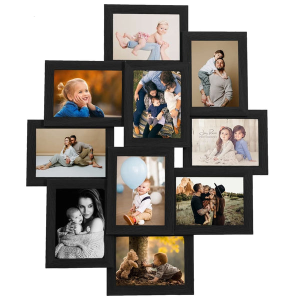 Vidaxl Collage Photo Frame For Picture 10 Pcs 10X15 Cm Black Mdf Photo Frames