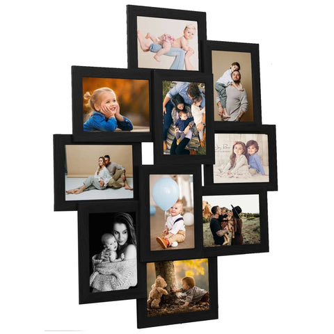 Collage Photo Frame For Picture 10 Pcs 13X18 Cm Black Mdf Photo Frames