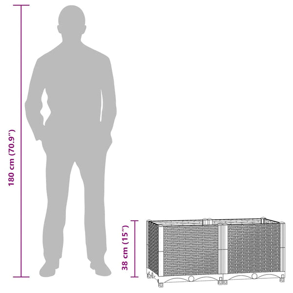 Vidaxl Raised Bed 80X40x38 Cm Polypropylene Raised Garden Beds