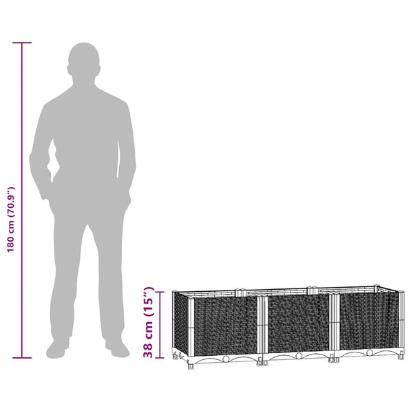 Vidaxl Raised Bed 120X40x38 Cm Polypropylene Raised Garden Beds
