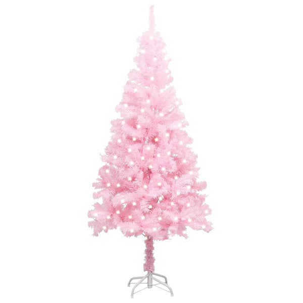 Vidaxl Artificial Pre Lit Christmas Tree With Stand Pink 240 Cm Pvc Seasonal Decorations