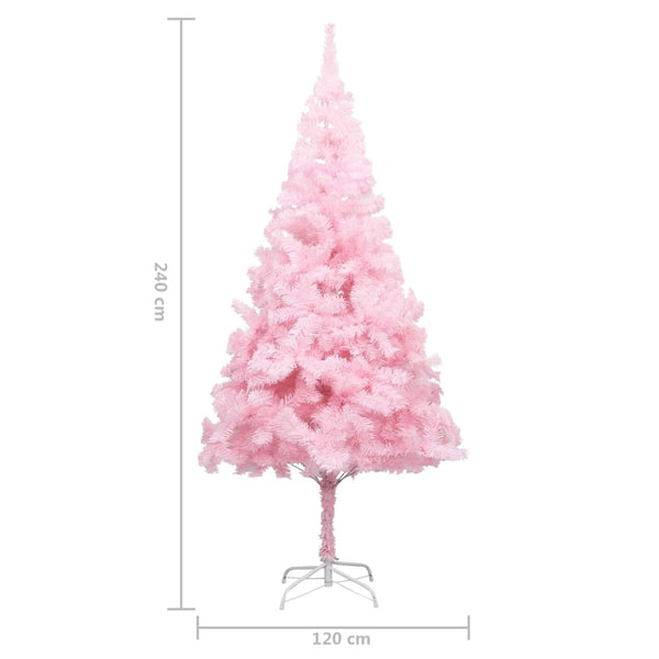 Vidaxl Artificial Pre Lit Christmas Tree With Stand Pink 240 Cm Pvc Seasonal Decorations
