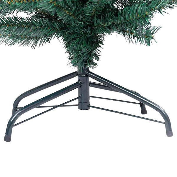 Vidaxl Slim Artificial Pre Lit Christmas Tree With Stand Green 240 Cm Pvc Seasonal Decorations