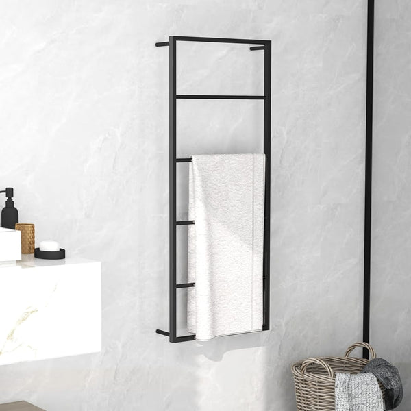 Towel Rack Black 45X10x115 Cm Steel Towel Racks