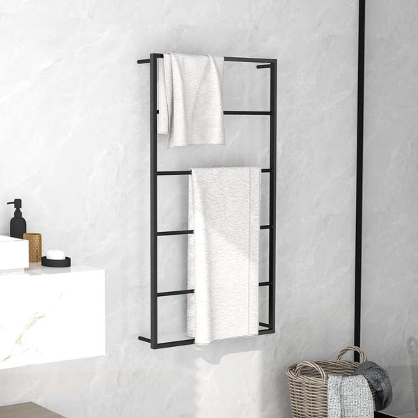 Towel Rack Black 60X10x116 Cm Steel Towel Racks