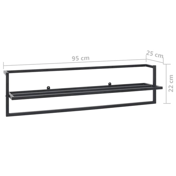 Towel Rack Black 95X25x22 Cm Iron Towel Racks