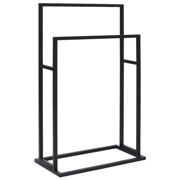 Vidaxl Freestanding Towel Rack Black 48X24x78.5 Cm Iron Towel Racks