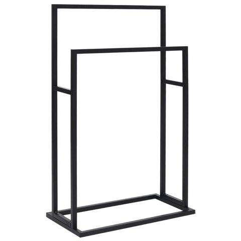 Vidaxl Freestanding Towel Rack Black 48X24x78.5 Cm Iron Towel Racks
