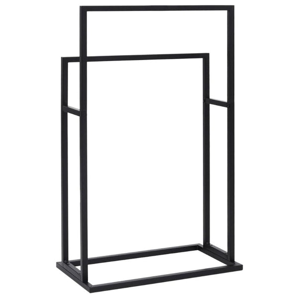 Vidaxl Freestanding Towel Rack Black 48X24x78.5 Cm Iron Towel Racks