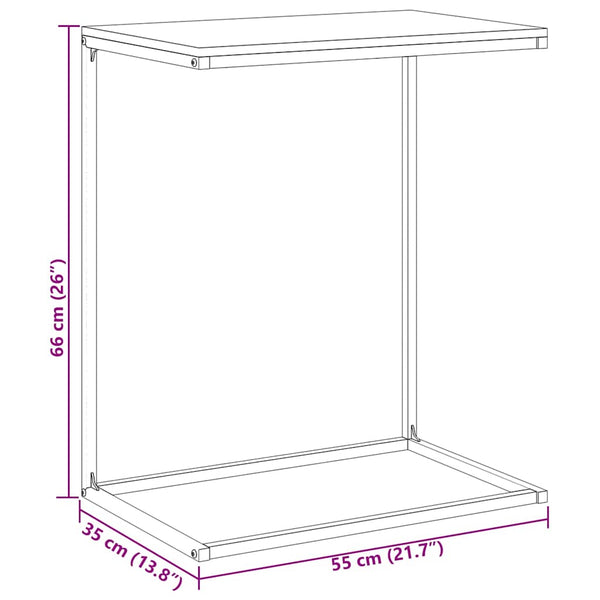 Vidaxl Side Table Black 55X35x66 Cm Engineered Wood Side Tables