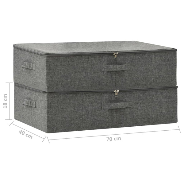 2 Pcs Fabric 70X40x18 Cm Anthracite Storage Boxes