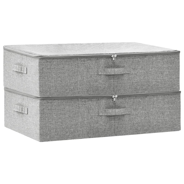 2 Pcs Fabric 70X40x18 Cm Grey Storage Boxes