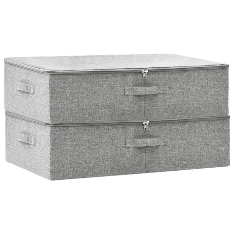2 Pcs Fabric 70X40x18 Cm Grey Storage Boxes