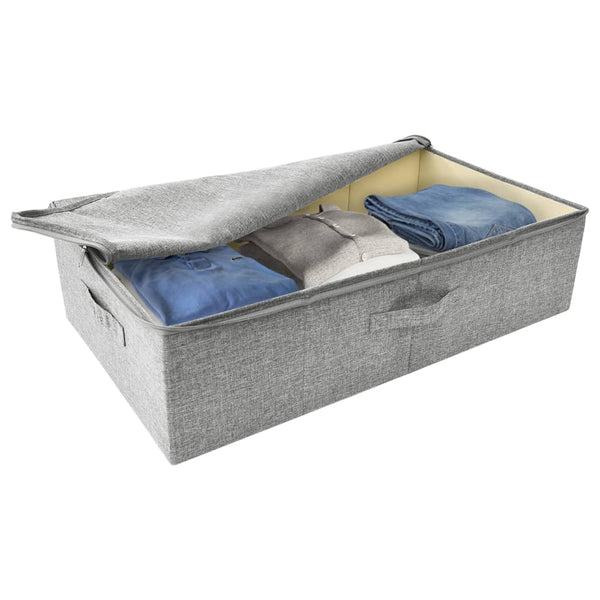 2 Pcs Fabric 70X40x18 Cm Grey Storage Boxes
