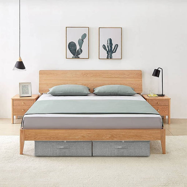 2 Pcs Fabric 70X40x18 Cm Grey Storage Boxes