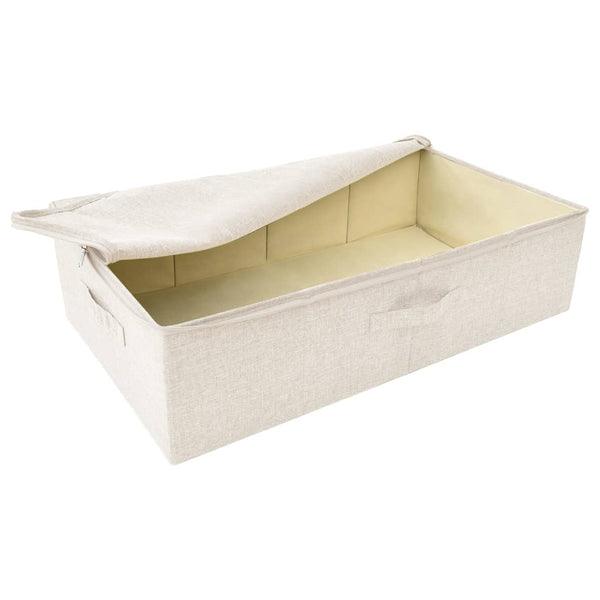 2 Pcs Fabric 70X40x18 Cm Cream Storage Boxes