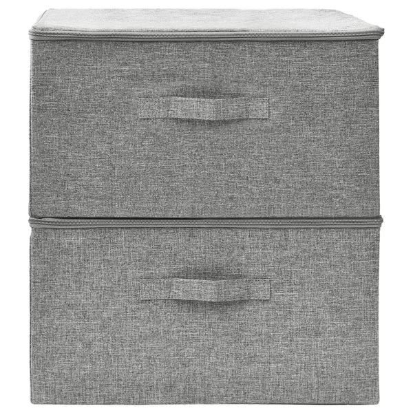 2 Pcs Fabric 43X34x23 Cm Grey Storage Boxes