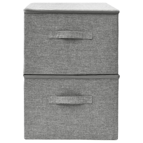 2 Pcs Fabric 43X34x23 Cm Grey Storage Boxes