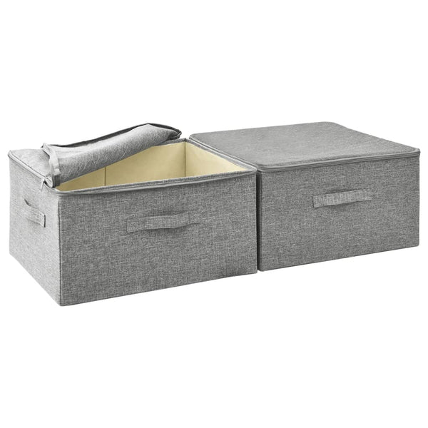 2 Pcs Fabric 43X34x23 Cm Grey Storage Boxes