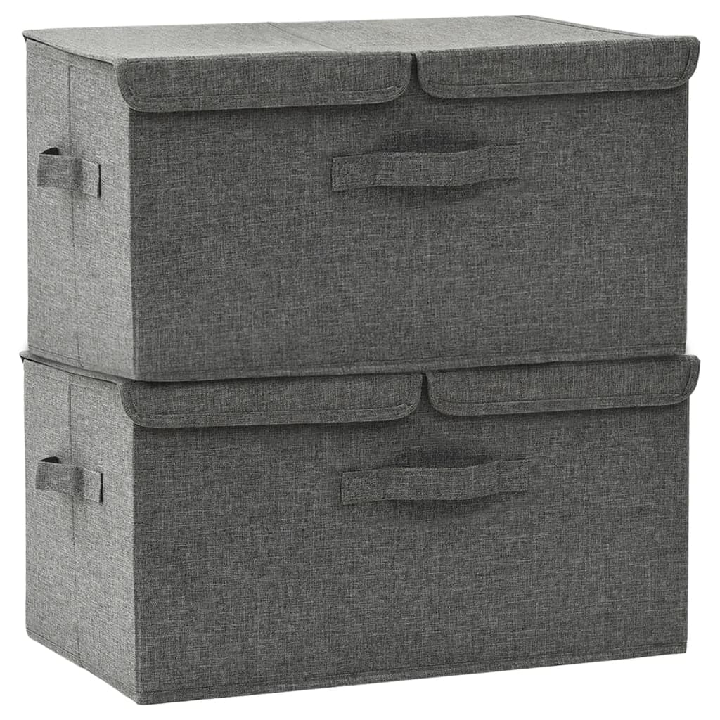 2 Pcs Fabric 50X30x25 Cm Anthracite Storage Boxes