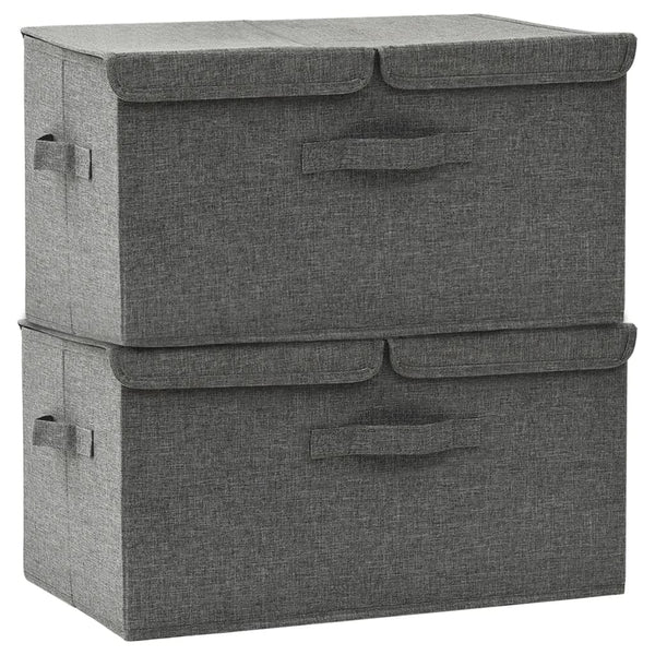 2 Pcs Fabric 50X30x25 Cm Anthracite Storage Boxes