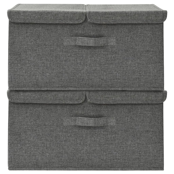 2 Pcs Fabric 50X30x25 Cm Anthracite Storage Boxes