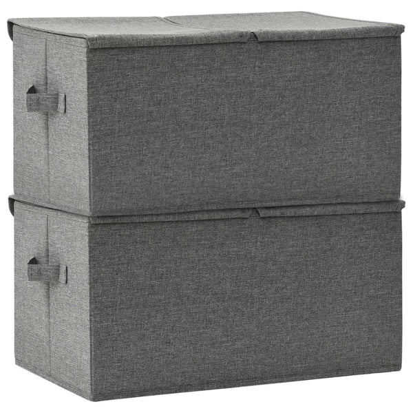 2 Pcs Fabric 50X30x25 Cm Anthracite Storage Boxes