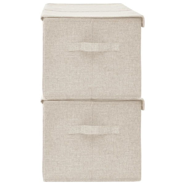 2 Pcs Fabric 50X30x25 Cm Cream Storage Boxes