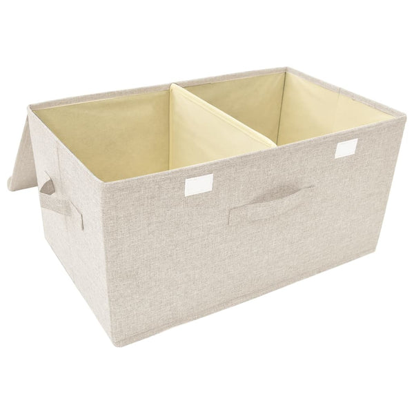 2 Pcs Fabric 50X30x25 Cm Cream Storage Boxes