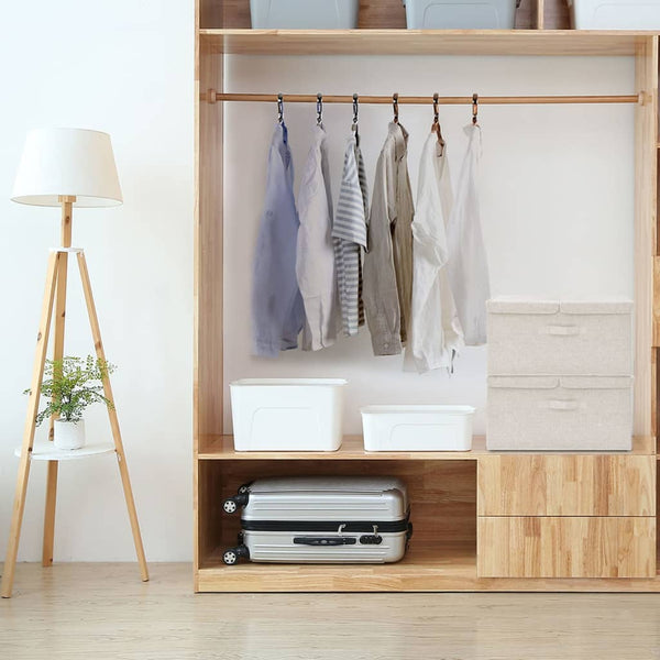 2 Pcs Fabric 50X30x25 Cm Cream Storage Boxes