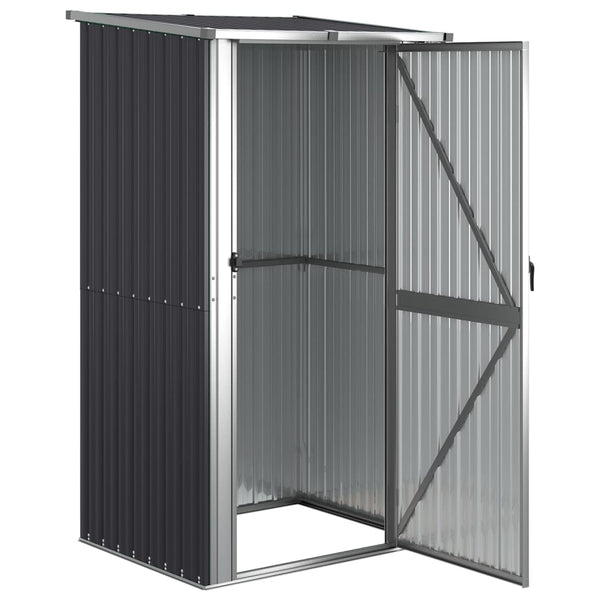 Garden Shed Anthracite 118.5X97x209.5 Cm Galvanised Steel Sheds Summerhouses Carports