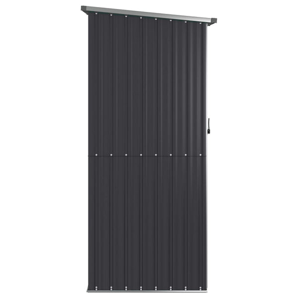 Garden Shed Anthracite 118.5X97x209.5 Cm Galvanised Steel Sheds Summerhouses Carports