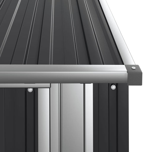 Garden Shed Anthracite 118.5X97x209.5 Cm Galvanised Steel Sheds Summerhouses Carports