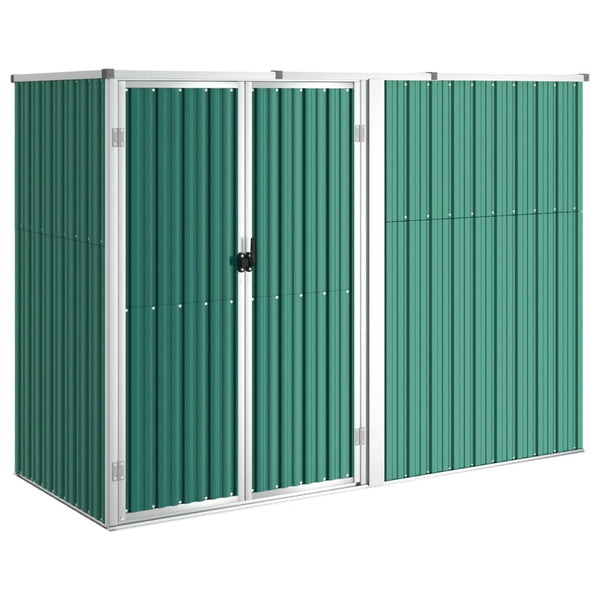 Garden Tool Shed Green 225X89x161 Cm Galvanised Steel Sheds Summerhouses Carports